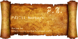 Páli Norbert névjegykártya