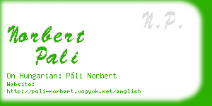 norbert pali business card
