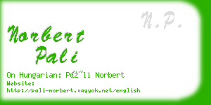 norbert pali business card